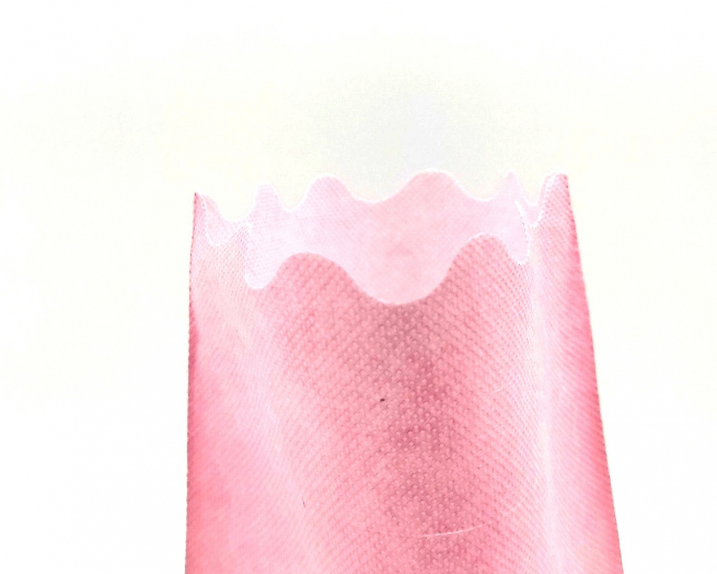 Sacchetto tessuto non tessuto rosa, bordo smerlato, confezione da 25 pezzi