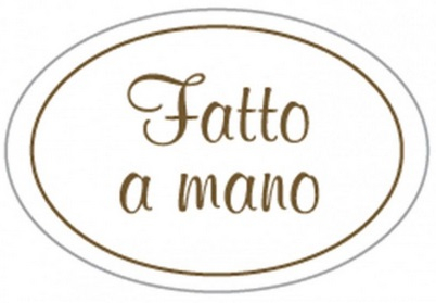 Etichetta adesiva ovale bianca con scritta in oro "fatto a mano",  3 x 2cm, in confezione da 360 pezzi