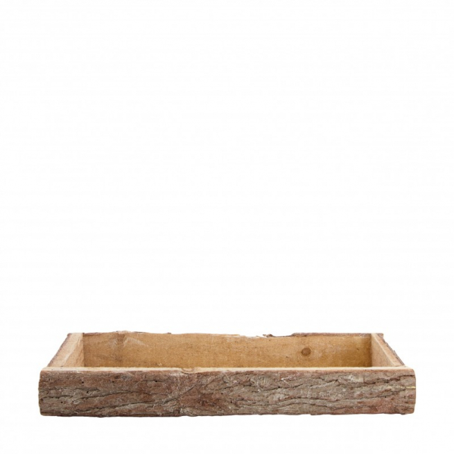 Vassoio di legno naturale formato 15x39 cm, altezza 5 cm