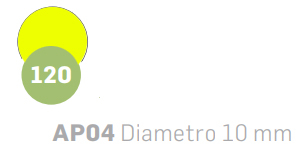 Etichette adesive tonde diametro 10 mm, monocolore fluo, blister da 10 fogli, vari colori