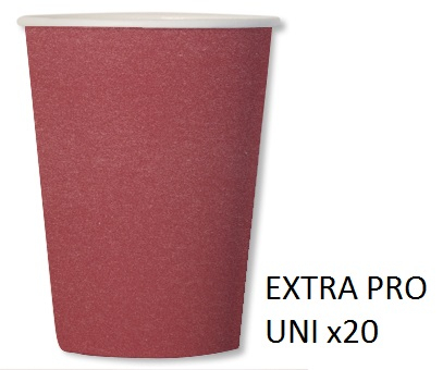 Bicchiere in cartoncino rosso corallo compostabile, 250 cc, confezione da 20 pezzi