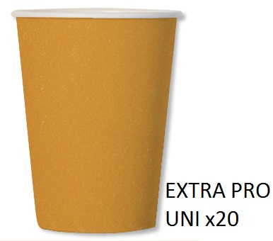 Bicchiere arancio in cartoncino compostabile, 250cc, in confezione da 20 pezzi