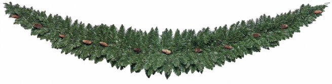 Festone di pino con pigne, lunghezza 270 cm, diametro massimo 45 cm
