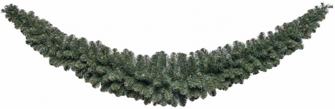 Festone di pino verde, lunghezza 270 cm, diametro massimo 40 cm