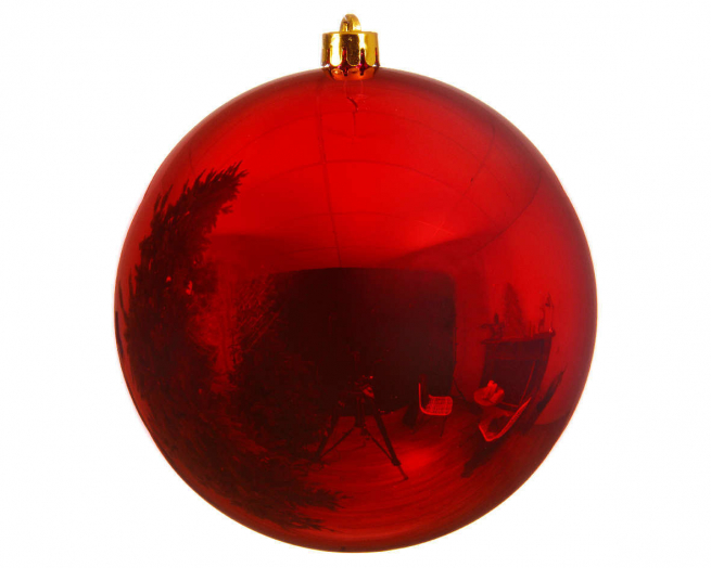 Sfera infrangibile lucida rosso, diametro 25 cm