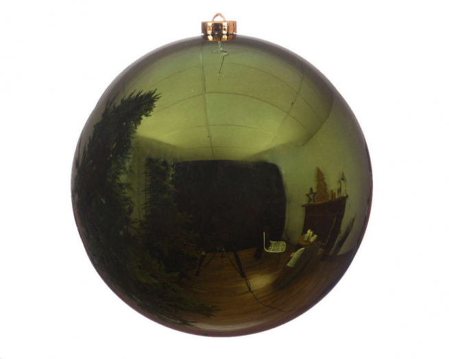 Sfera infrangibile verde pino, diametro 20 cm