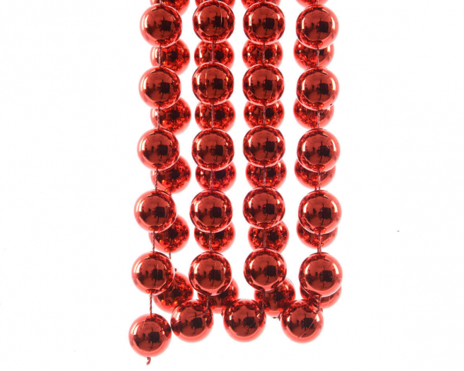 Ghirlanda di palline rosse, diametro 2 cm, lunghezza 2.7 metri