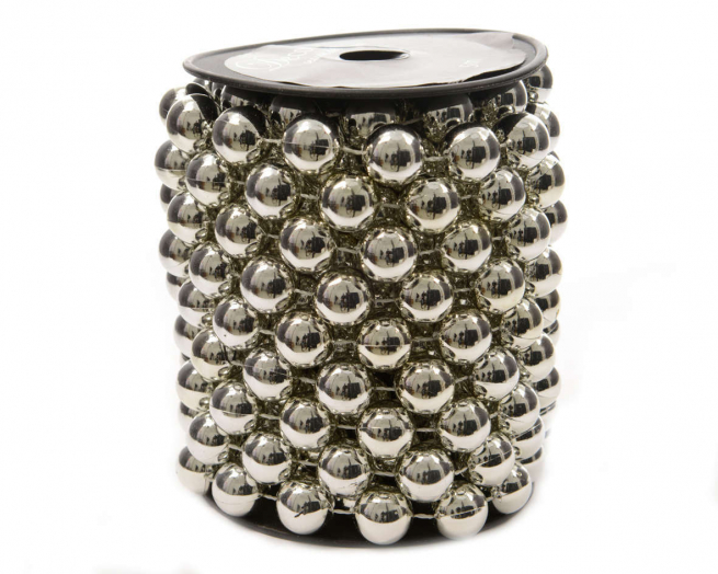 Filo di perline argento, diametro 14 mm, lunghezza 5 metri