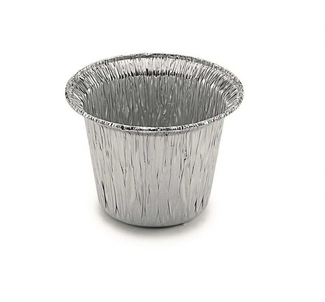 Vaschetta alluminio rotonda "Crème caramel", diametro 74mm h.57mm, confezione da 100 pezzi