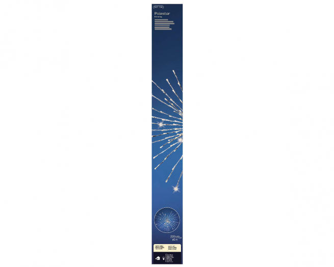 Stella argento con led, diametro 100 cm