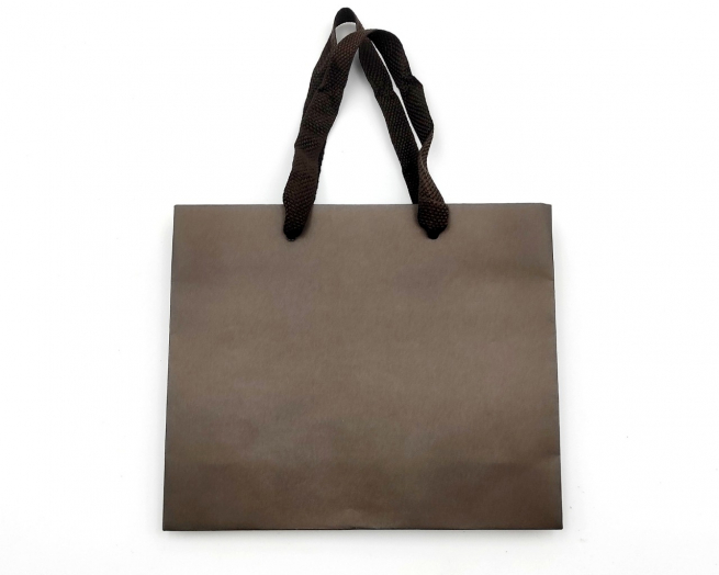 Shopper cacao "Elegant natural chic"  con maniglia in fettuccia cotone