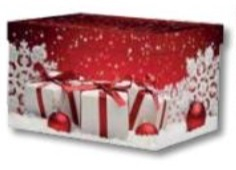 Scatola base rettangolare con coperchio, linea "Regali di Natale", cartone da 10 pezzi