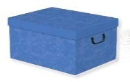 Scatola armadio con maniglie azzurro, formato 39x25 cm, altezza 18 cm