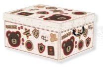 Scatola armadio con maniglie fantasia baby ranger, formato 39x50 cm, altezza 25 cm