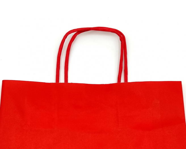 Shopper carta kraft rosso con maniglia ritorta