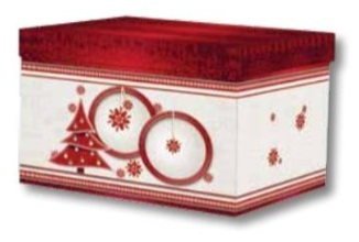 Scatola base rettangolare con coperchio, in cartone fantasia "Card Christmas", cartone da 10 pezzi