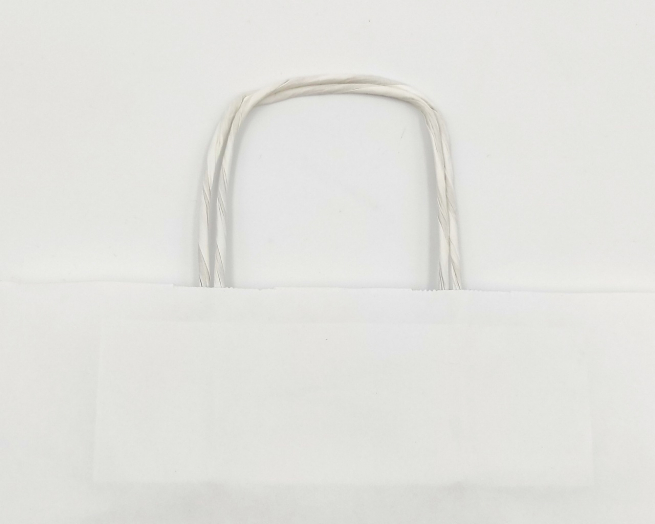 Shopper kraft bianco con maniglia ritorta, confezione da 25 pezzi