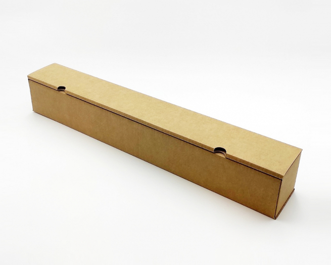 Scatola salame in cartone avana liscio, formato 8x8 cm, lunghezza 60 cm