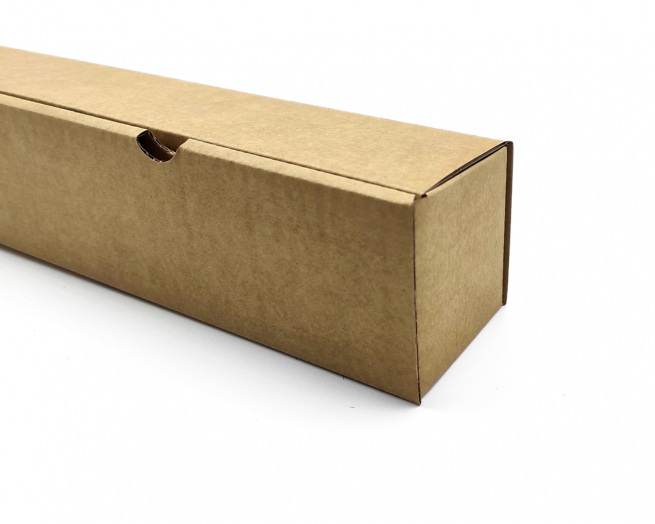 Scatola salame in cartone avana liscio, formato 8x8 cm, lunghezza 60 cm