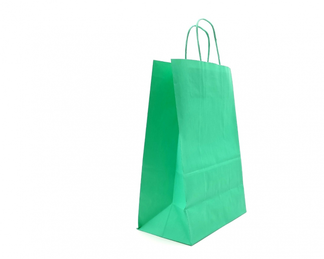 Shopper tiffany in carta  kraft con maniglia ritorta