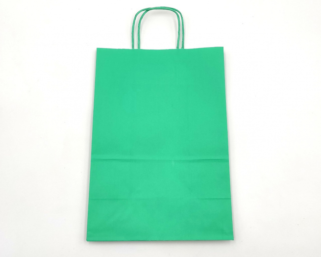 Shopper tiffany in carta  kraft con maniglia ritorta