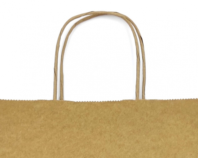 Shopper kraft avana con fondo largo quadrato e maniglia ritorta