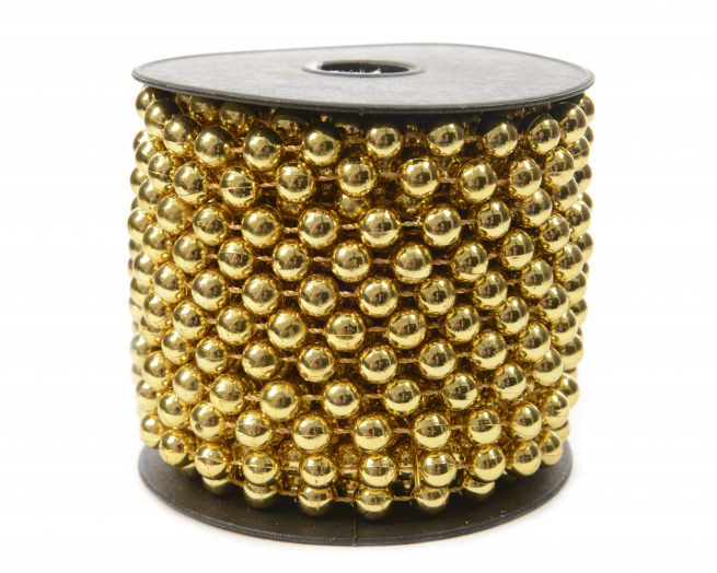 Filo di perline oro, diametro 8 mm, lunghezza 10 metri