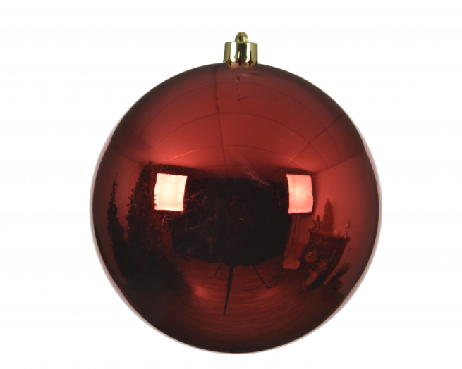 Sfera infrangibile lucida rosso, diametro 14 cm