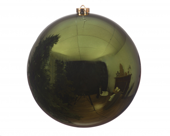 Sfera infrangibile verde pino, diametro 14 cm