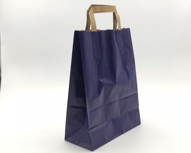 Shopper sealing millerighe blu con maniglia piatta