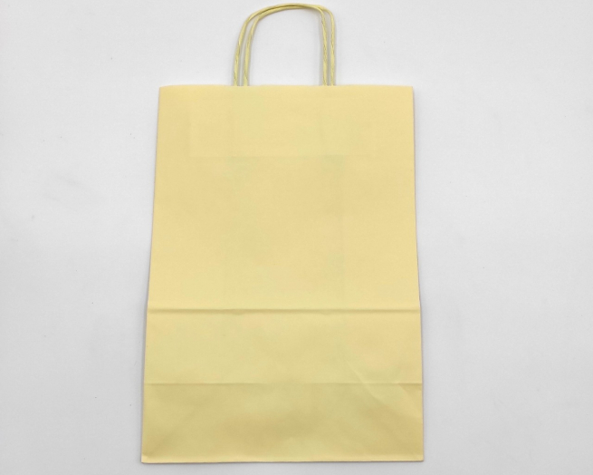 Shopper crema in carta kraft con maniglia ritorta