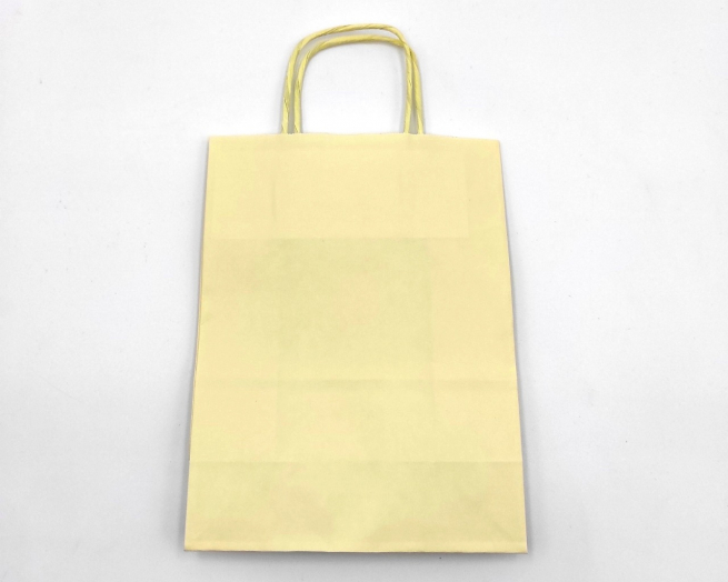 Shopper crema in carta kraft con maniglia ritorta