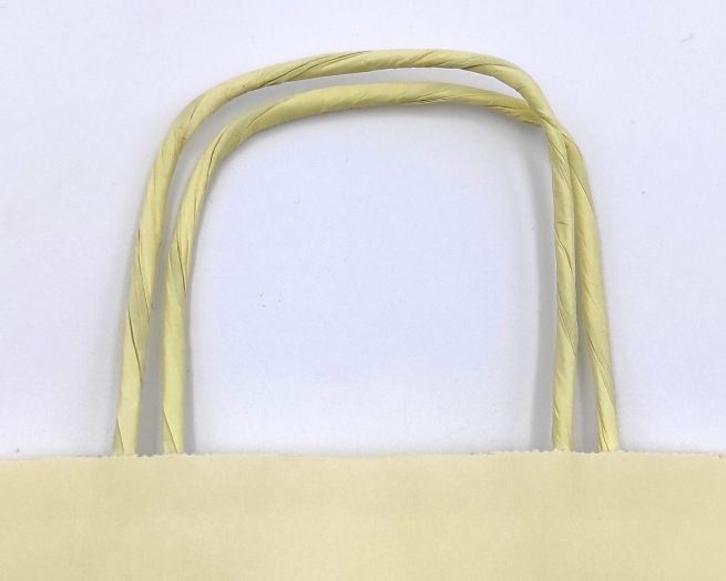 Shopper crema in carta kraft con maniglia ritorta