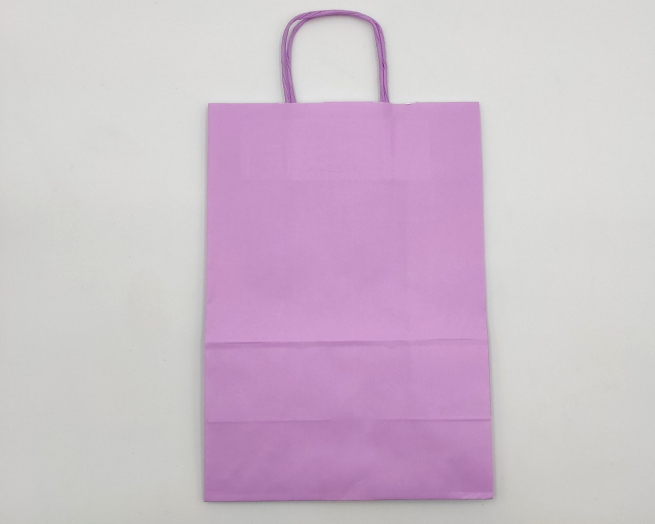 Shopper lilla in carta  kraft con maniglia ritorta