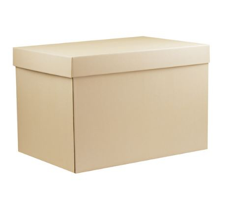 Scatola base rettangolare con coperchio, in cartone goffrato avorio, cartone da 10 pezzi