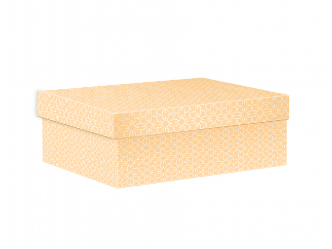Scatola base rettangolare con coperchio, in cartone avorio, 30x38.5x14 cm, cartone da 10 pezzi