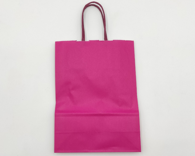 Shopper fucsia in carta  kraft con maniglia ritorta