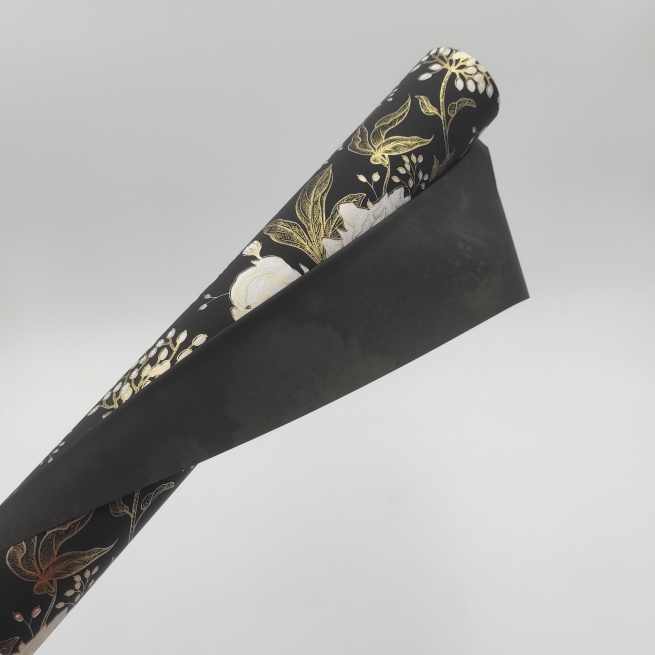Bobina "Elegance" in PPL fantasia nero, h 1 x 25 mt