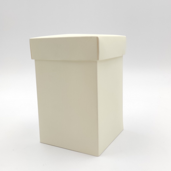 Scatola base quadrata in cartone avorio con coperchio, confezione da 10 pezzi, vari formati