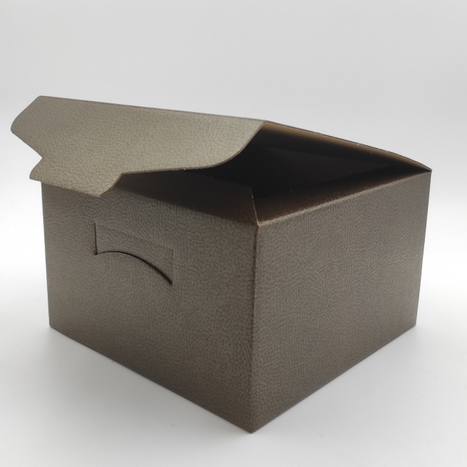 Scatola "Segreto" automontante base quadrata in cartone marrone scuro, cartone da 20 pezzi, vari formati