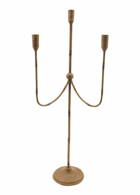 Candelabro in alluminio a 3 posti, altezza 73 cm