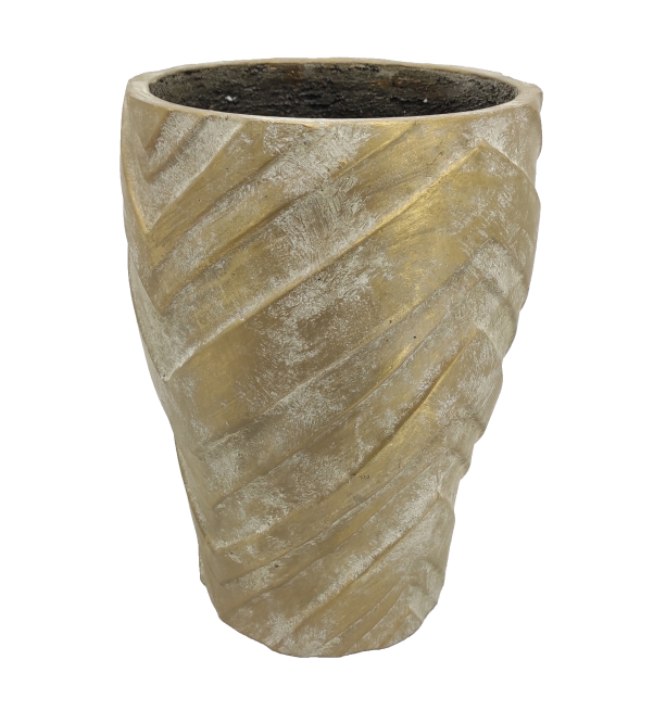 Vaso in cemento oro antico, altezza 46.5 cm