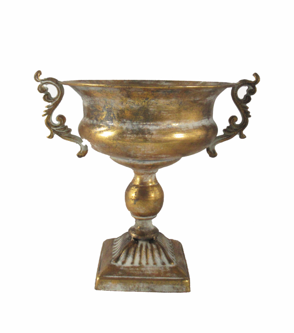Coppa con manici oro antico, altezza 28.5 cm