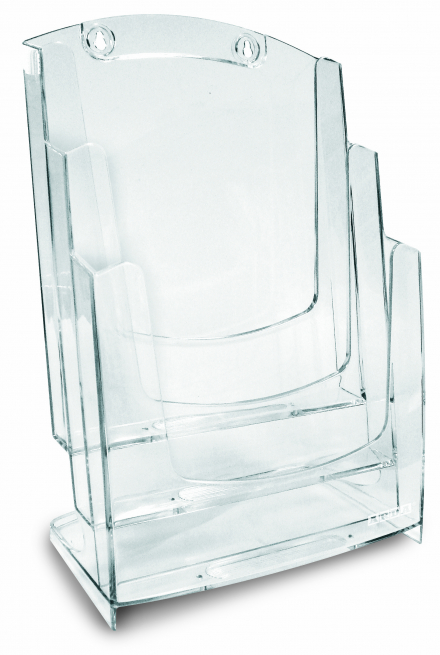 Portadepliant PVC trasparente formato A4 modello con 3 tasche