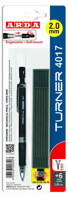 Portamine da 2 mm "Turner" con astuccio da 6 mine incluso