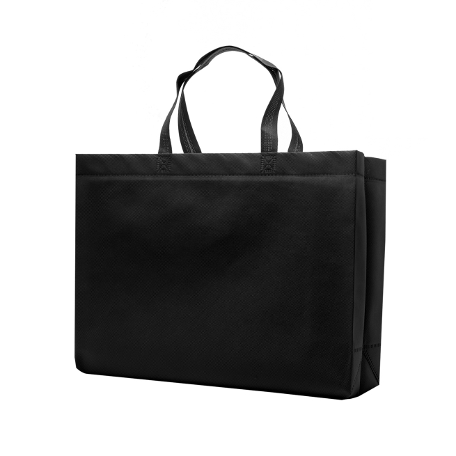 Shopper nero in tessuto non tessuto, confezione da 10 pezzi