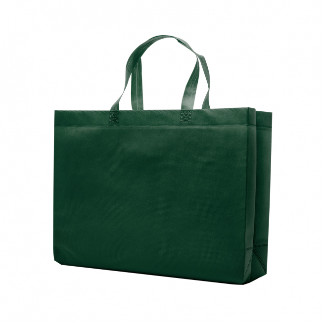Shopper verde scuro in tessuto non tessuto ,confezione da 10 pezzi