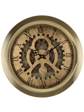 Orologio da parete in metallo oro, diametro 46 cm