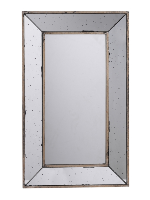Specchio rettangolare con cornice in legno, 41x61 cm