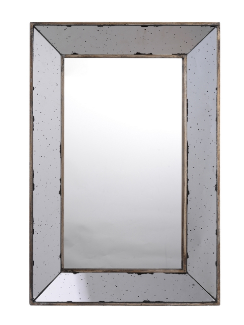 Specchio rettangolare con cornice in legno, 31x51 cm